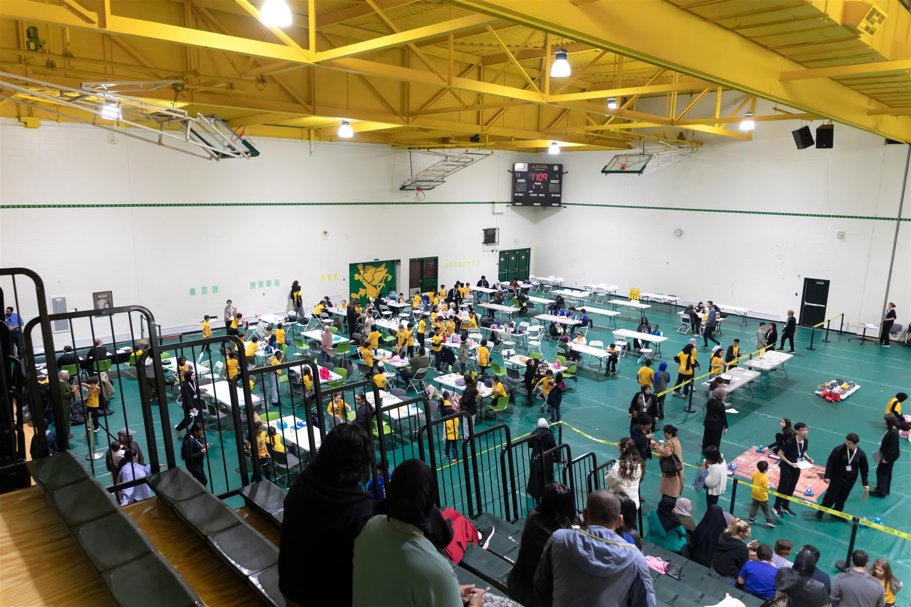 The Genius Cup arena at RoboFest Windsor — a gym full of young builders