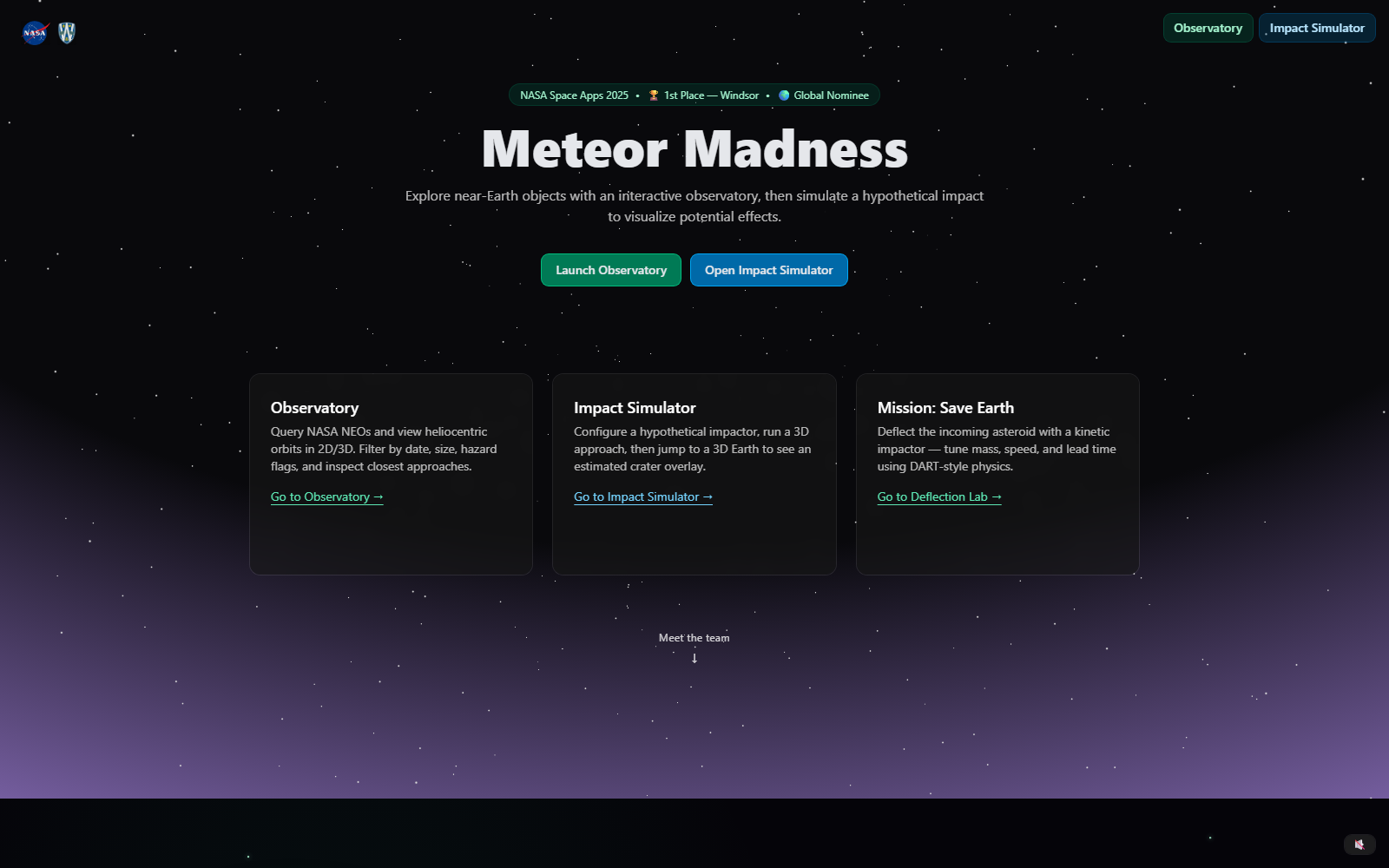 Meteor Madness — the live demo