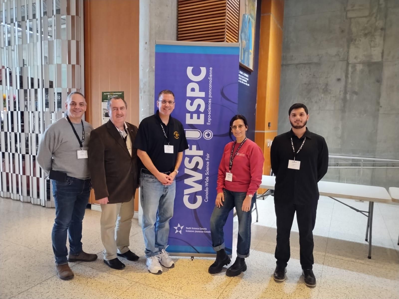 Ahmad with fellow judges at the Windsor Regional Science, Technology & Engineering Fair